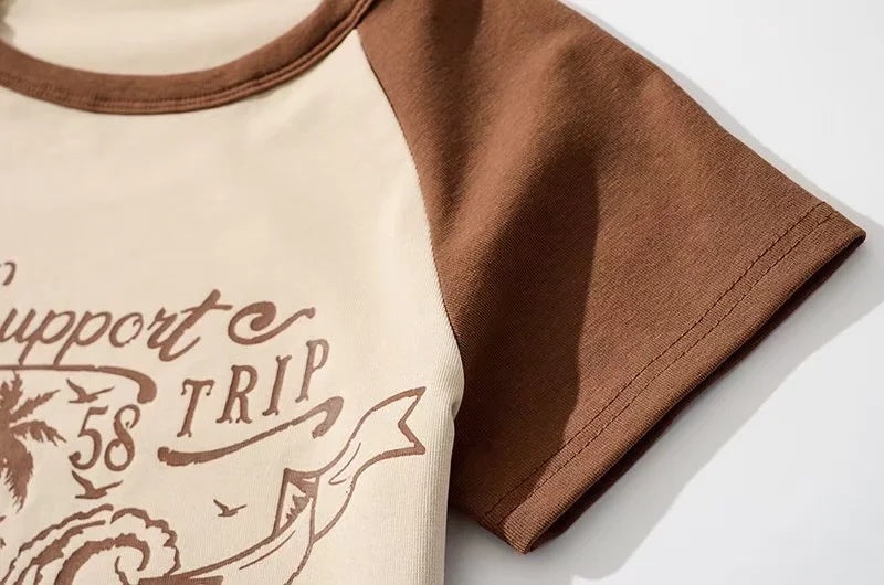 Women’s Retro Graphic Crop Tee – Short Sleeve
