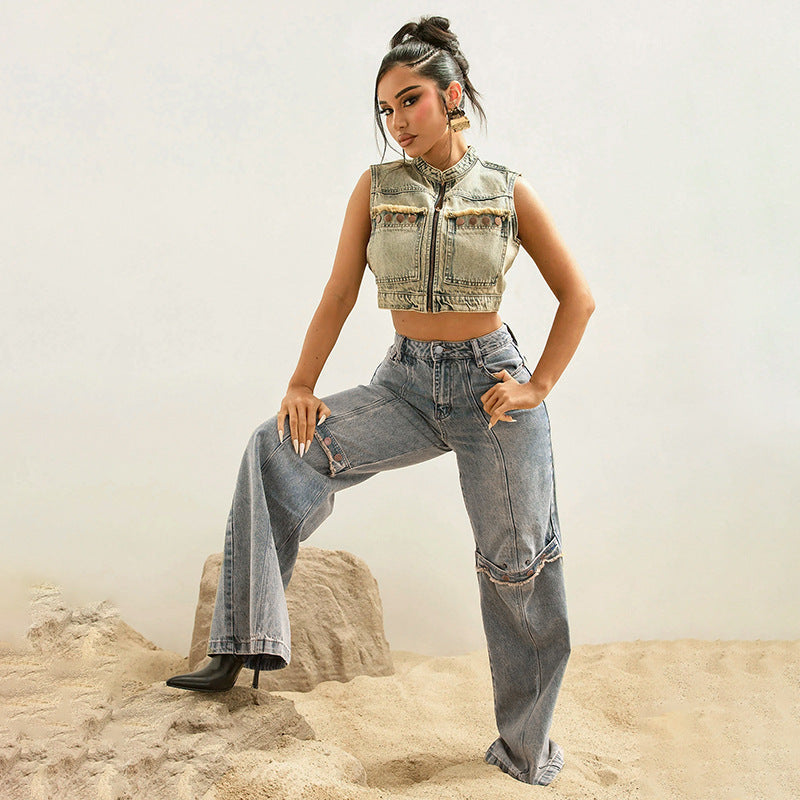 Vintage Baggy Wide-Leg Jeans – Washed Streetwear Denim