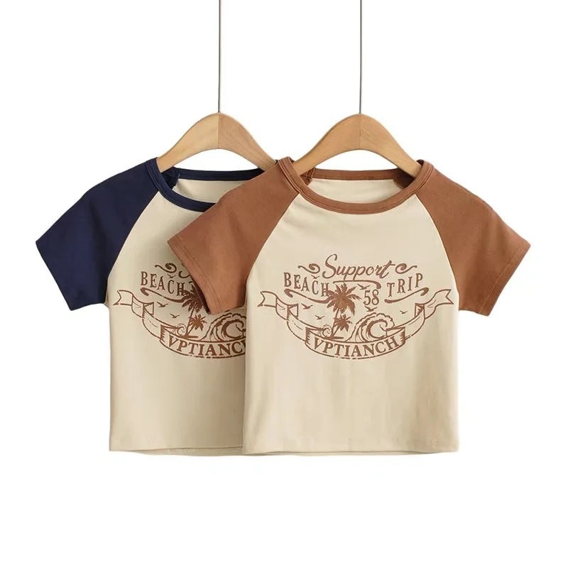 Women’s Retro Graphic Crop Tee – Short Sleeve