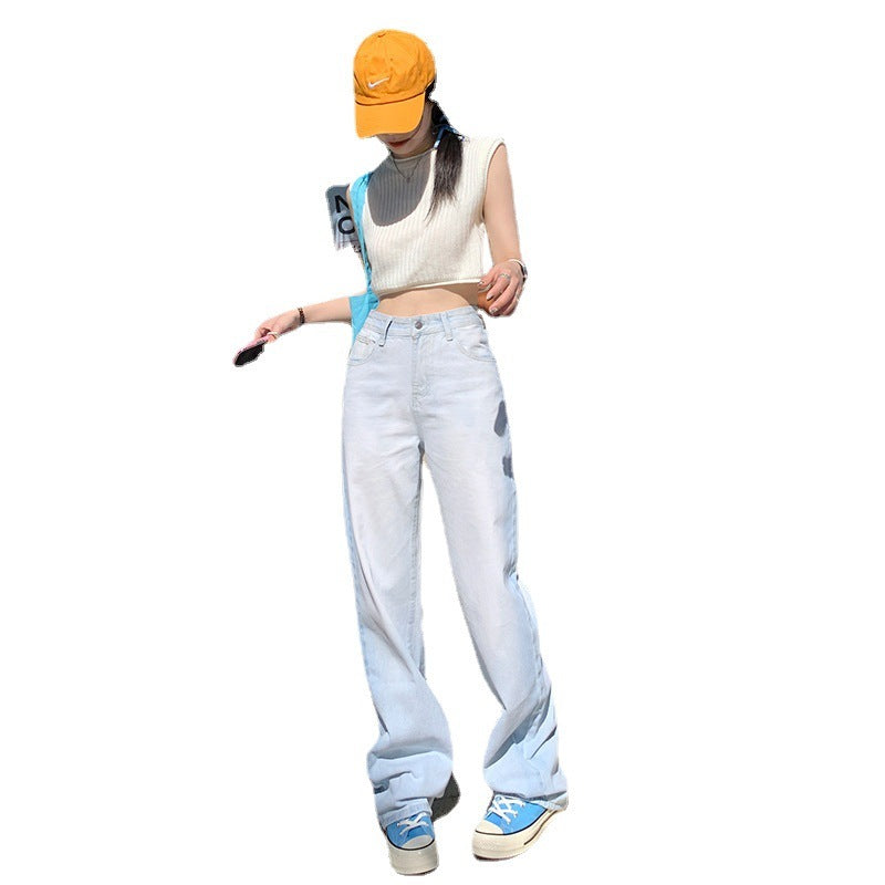 Women’s High-Waisted Wide Leg Light Wash Jeans