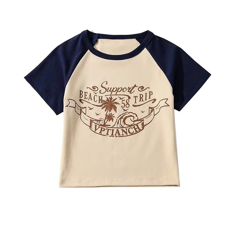 Women’s Retro Graphic Crop Tee – Short Sleeve