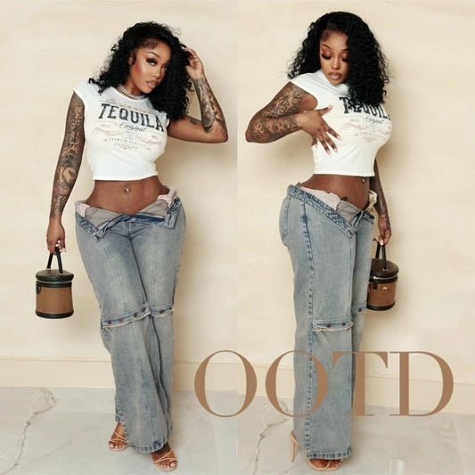 Vintage Baggy Wide-Leg Jeans – Washed Streetwear Denim